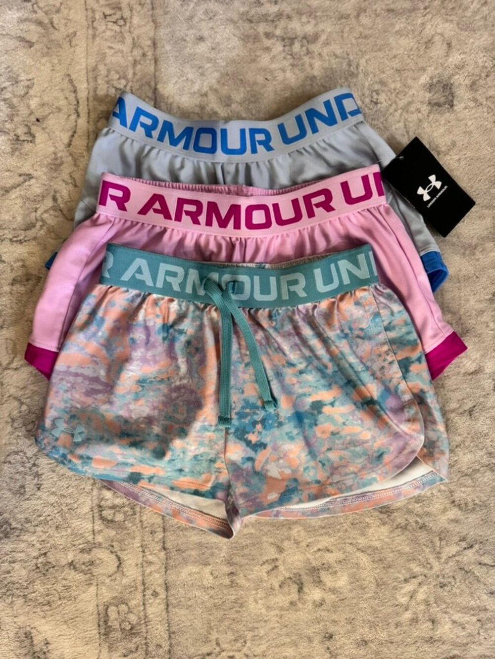 Under Armour Girls Shorts (3 Pairs) - Size YSM